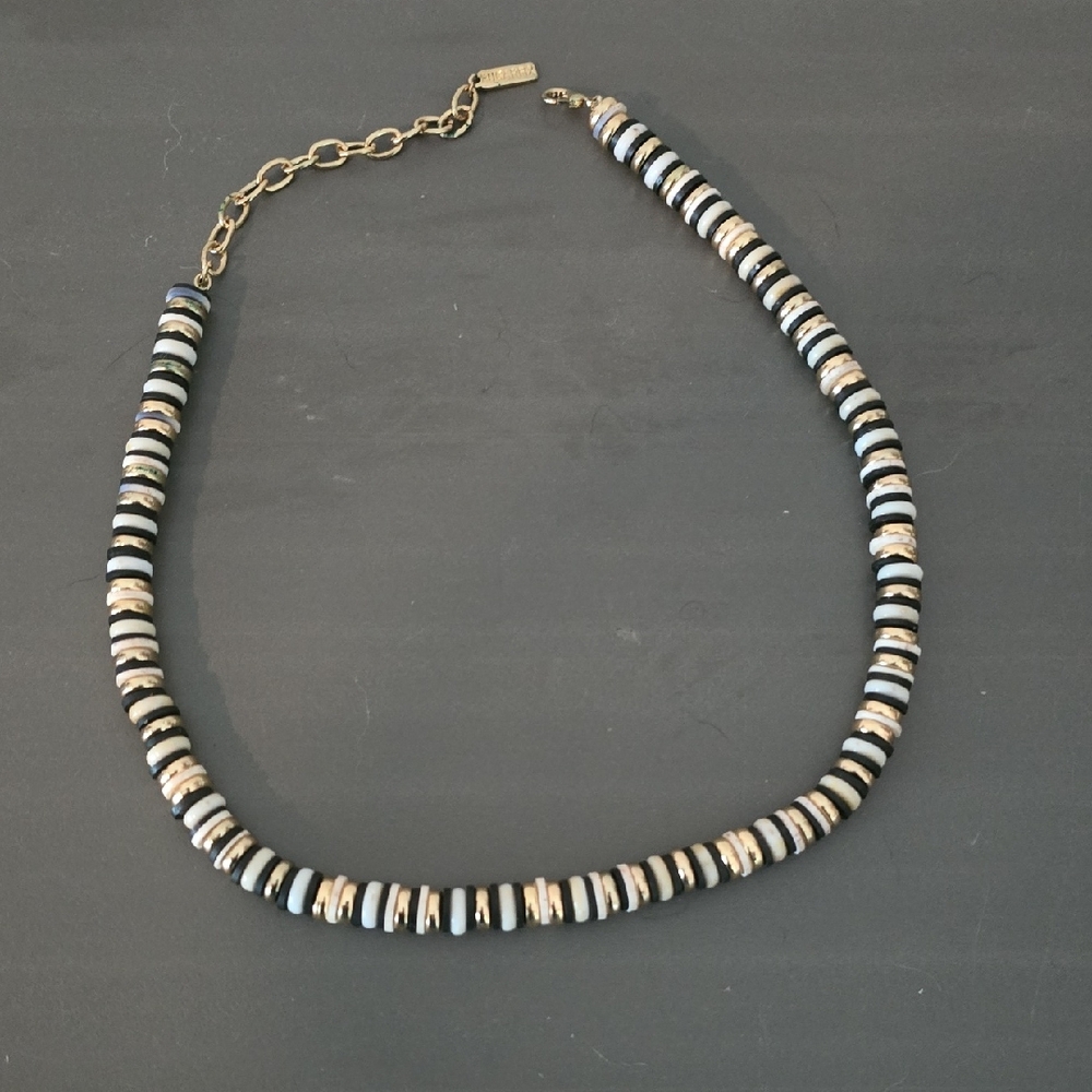 Chic Black and White Beaded Necklace